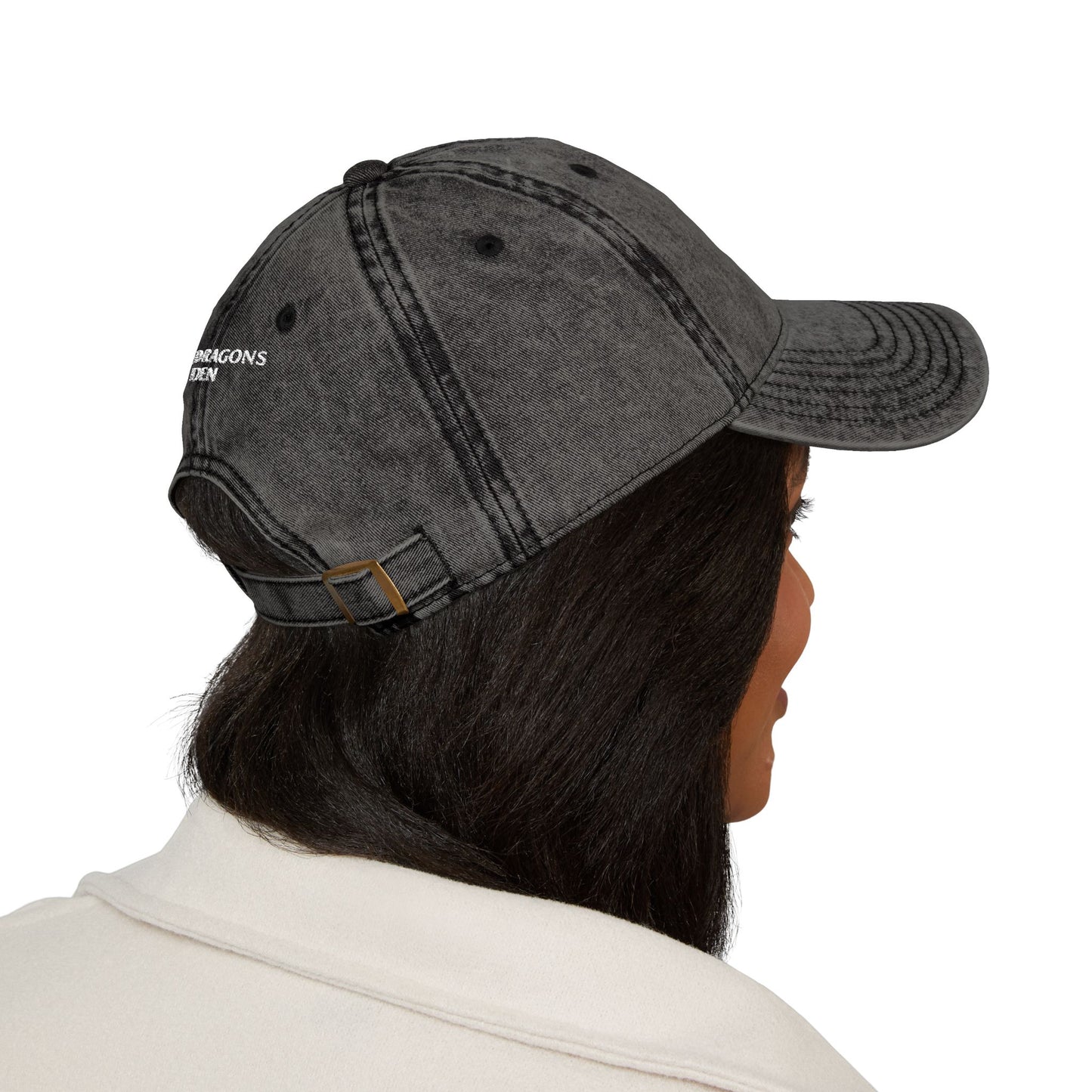 The Dragon’s Den Vintage Dad Hat — Embroidered Stacked D Logo